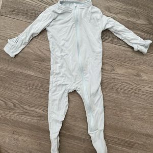 Kickee Pants Baby Pajamas (footies) : baby blue, soft bamboo fabric
